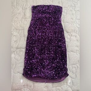 Fashion Nova Sequin Purple Dress